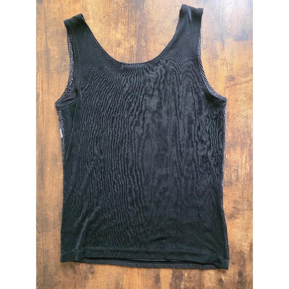 ⭐ Chico’s Sequin Tank Top – Black & Silver Sparkle – Size 0 - Picture 4 of 9